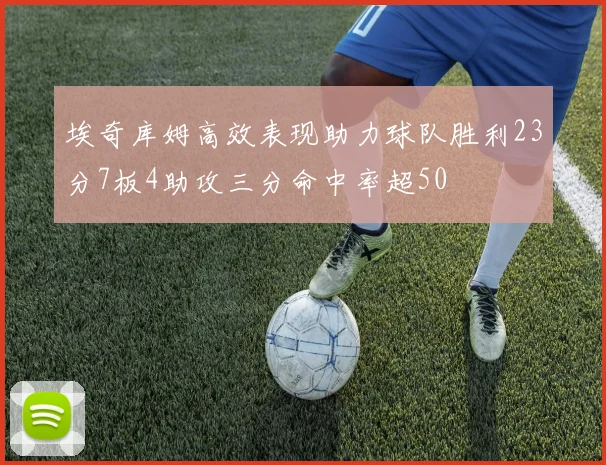 埃奇库姆高效表现助力球队胜利23分7板4助攻三分命中率超50